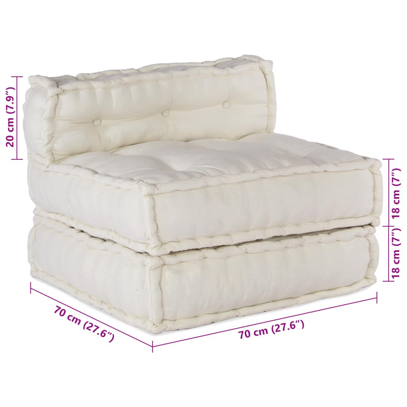 Modularna sofa patchworkowa 4 pcs Kremowy tkanina
