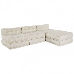 Modularna sofa patchworkowa 4 pcs Kremowy tkanina