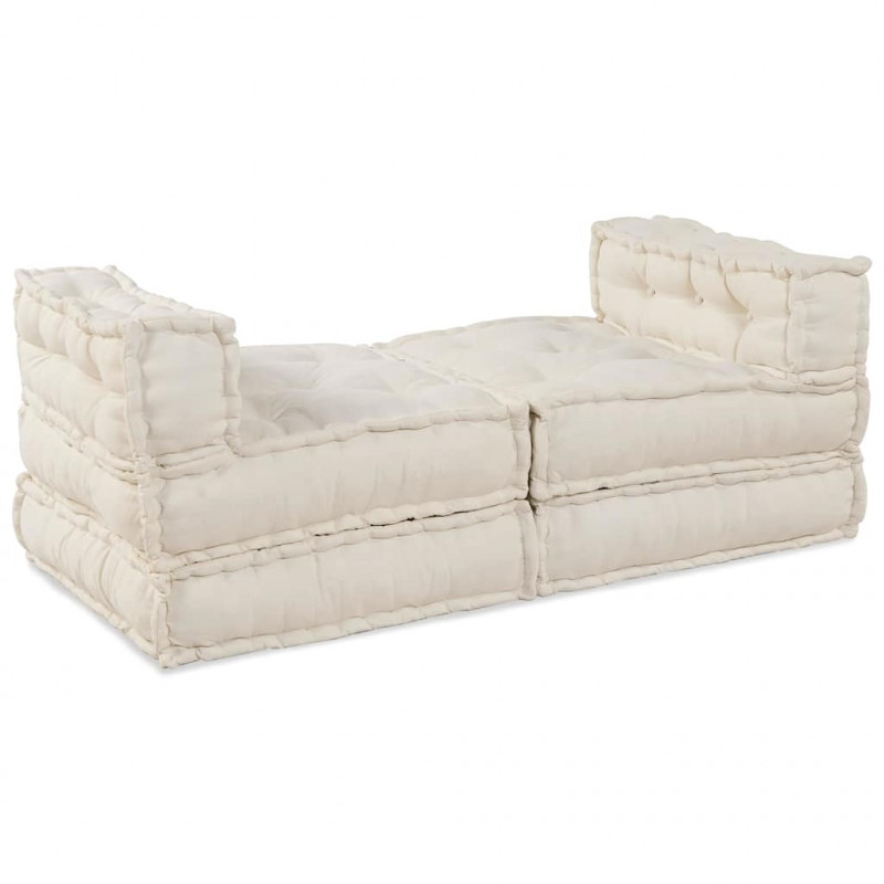 Modularna sofa patchworkowa 4 pcs Kremowy tkanina