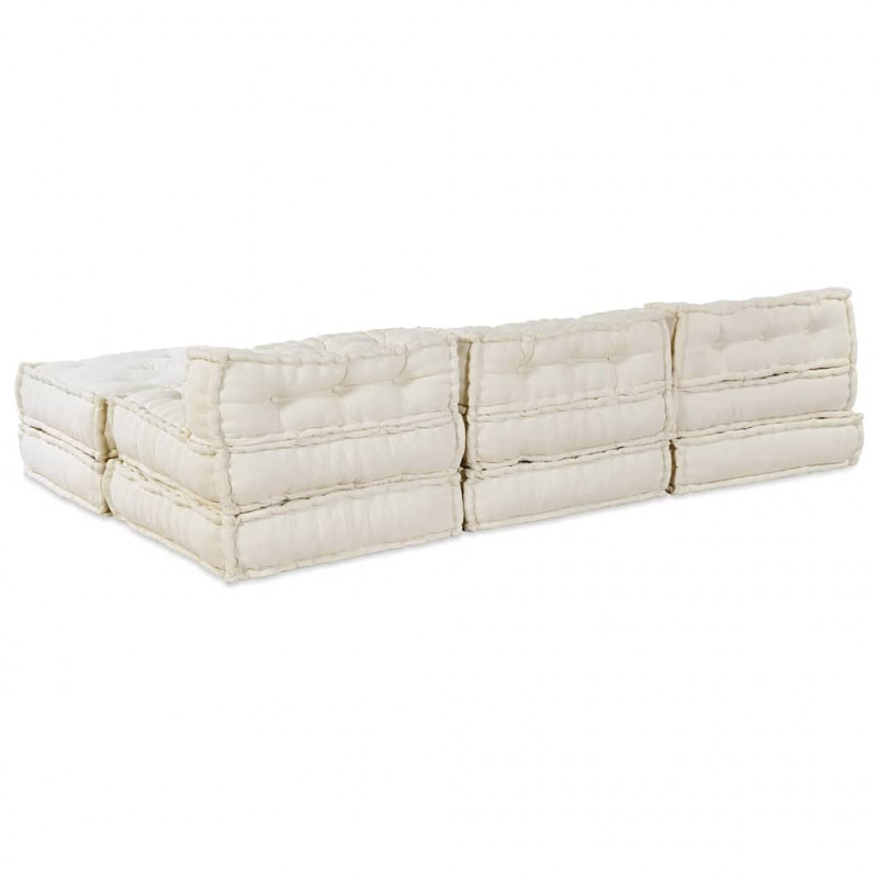 Modularna sofa patchworkowa 4 pcs Kremowy tkanina