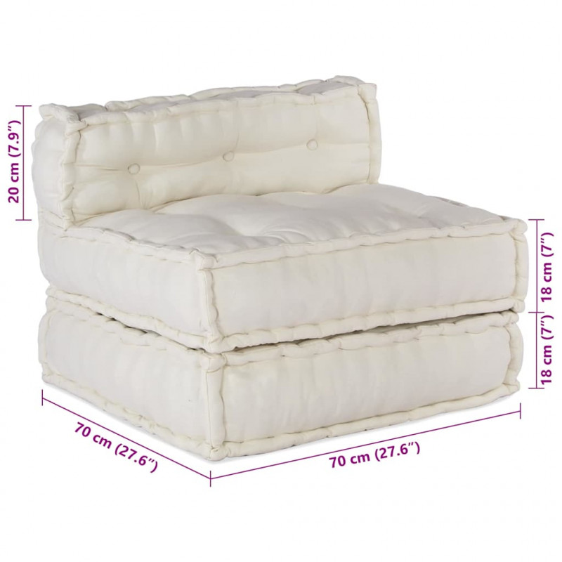 Modularna sofa patchworkowa 4 pcs Kremowy tkanina