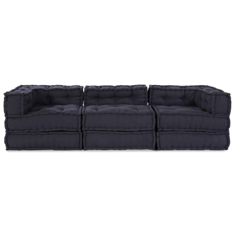 Modularna sofa patchworkowa 3 pcs Antracyt tkanina