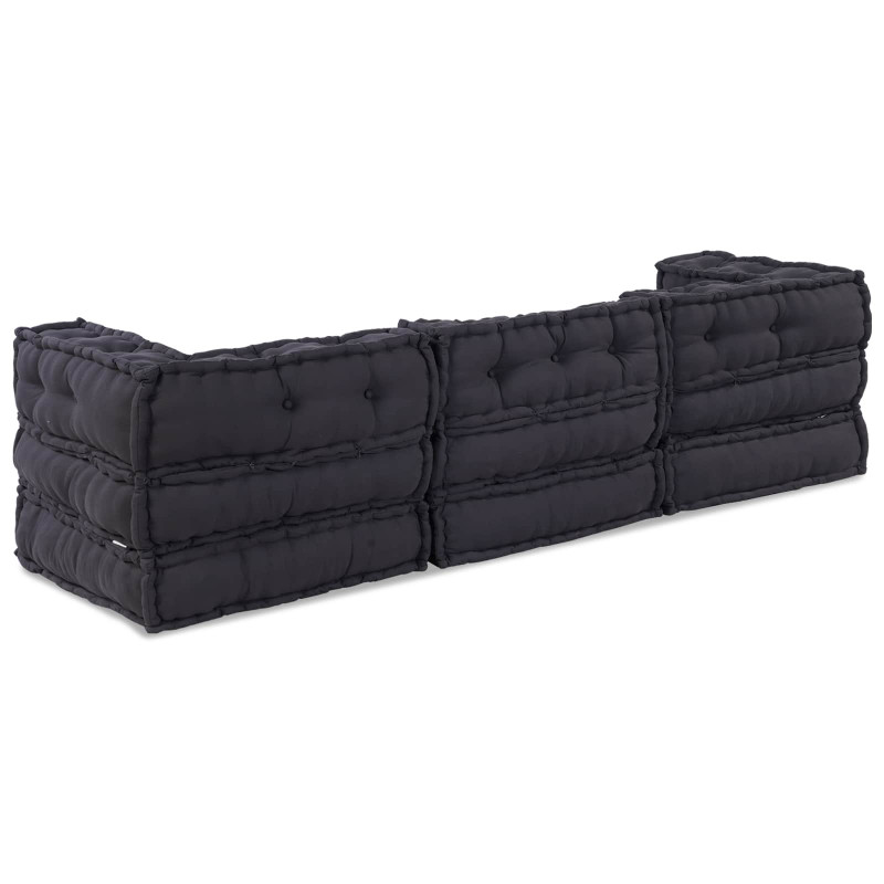 Modularna sofa patchworkowa 3 pcs Antracyt tkanina