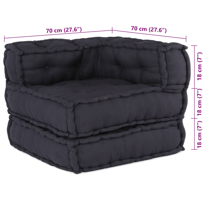 Modularna sofa patchworkowa 4 pcs Antracyt tkanina