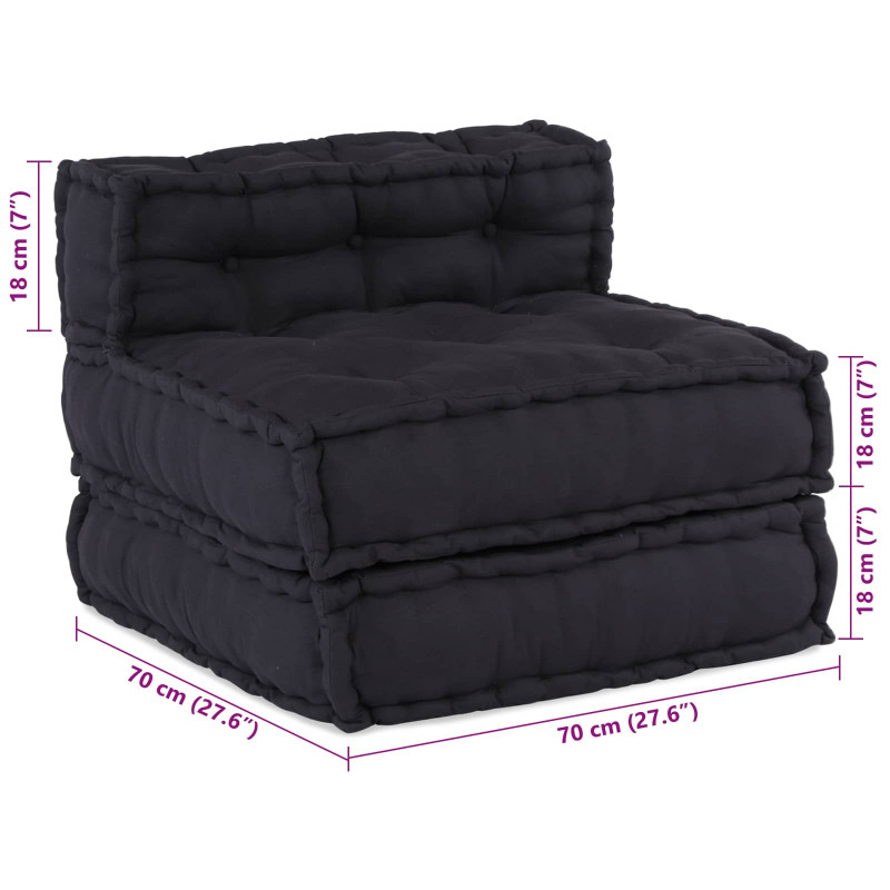 Modularna sofa patchworkowa 4 pcs Antracyt tkanina