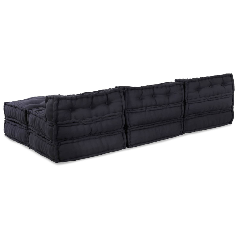 Modularna sofa patchworkowa 4 pcs Antracyt tkanina