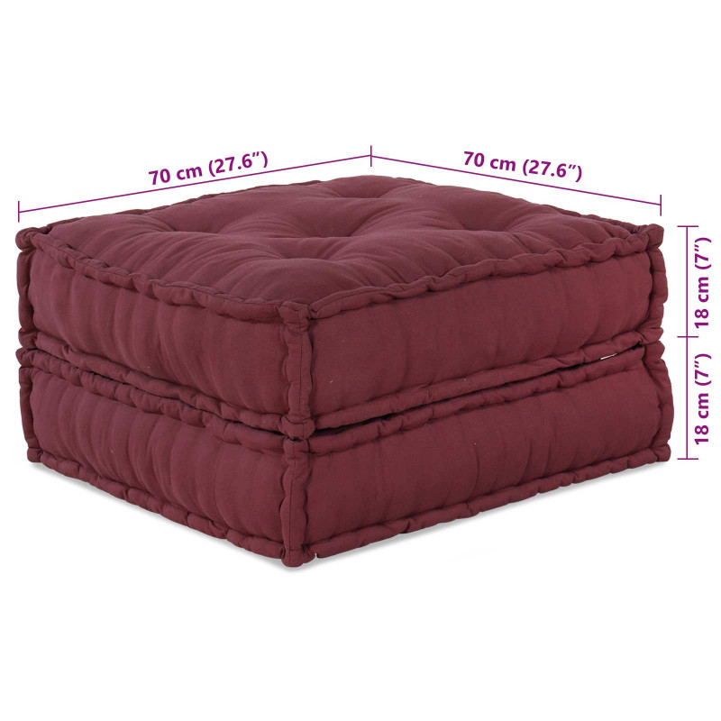 Modularna sofa patchworkowa 2 pcs Bordowy 140 x 70 x 36 cm