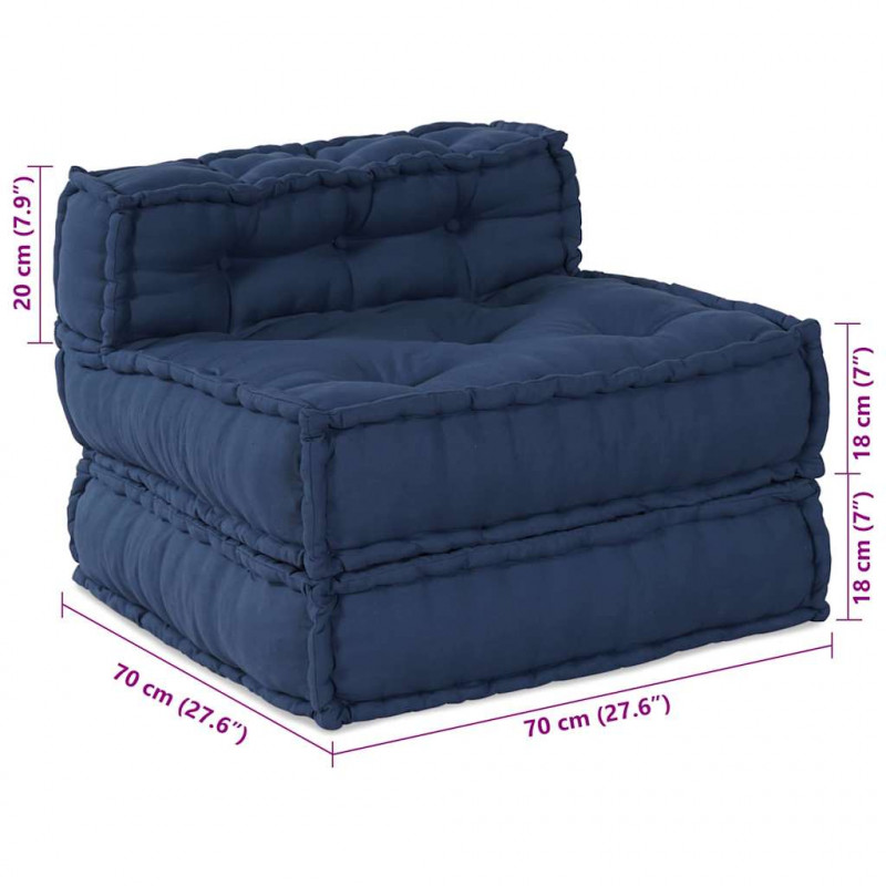Modularna sofa patchworkowa 3 pcs Indygo tkanina