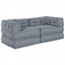 Modularna sofa patchworkowa 2 pcs Szary 140 x 70 x 56 cm