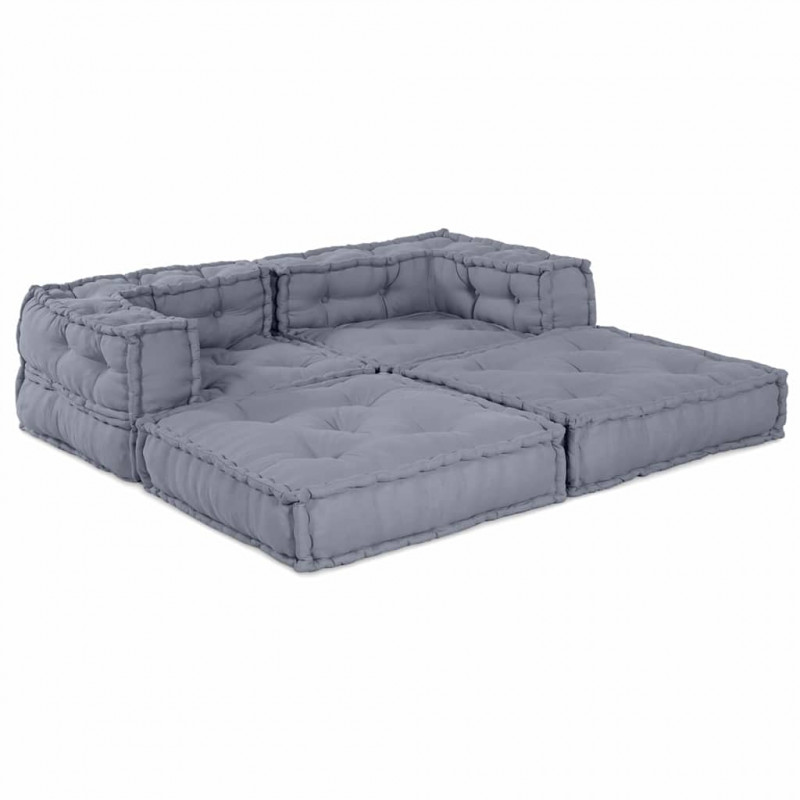 Modularna sofa patchworkowa 2 pcs Szary 140 x 70 x 56 cm