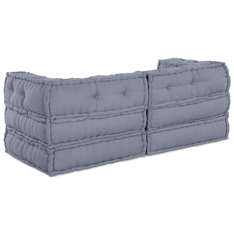 Modularna sofa patchworkowa 2 pcs Szary 140 x 70 x 56 cm