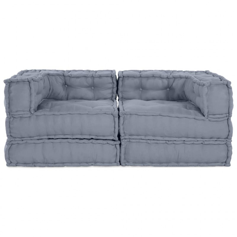 Modularna sofa patchworkowa 2 pcs Szary 140 x 70 x 56 cm
