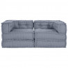 Modularna sofa patchworkowa 2 pcs Szary 140 x 70 x 56 cm