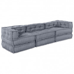 Modularna sofa patchworkowa 3 pcs Szary tkanina