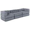 Modularna sofa patchworkowa 3 pcs Szary tkanina