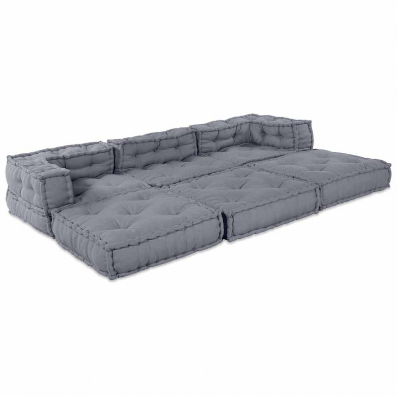 Modularna sofa patchworkowa 3 pcs Szary tkanina