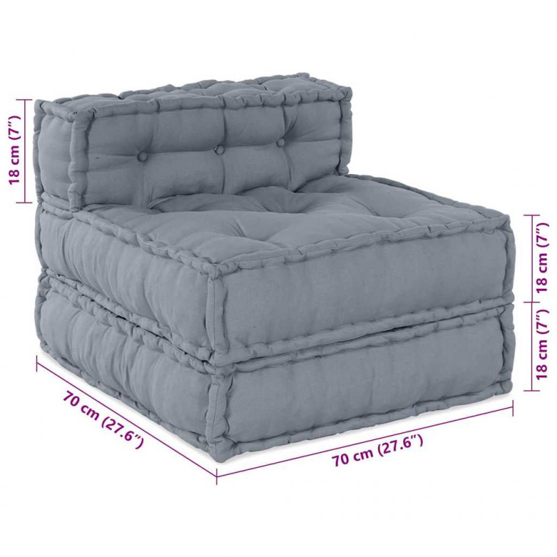 Modularna sofa patchworkowa 3 pcs Szary tkanina