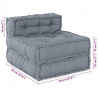 Modularna sofa patchworkowa 3 pcs Szary tkanina