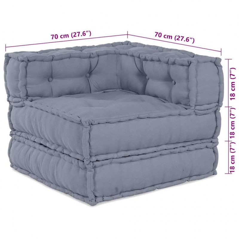 Modularna sofa patchworkowa 3 pcs Szary tkanina