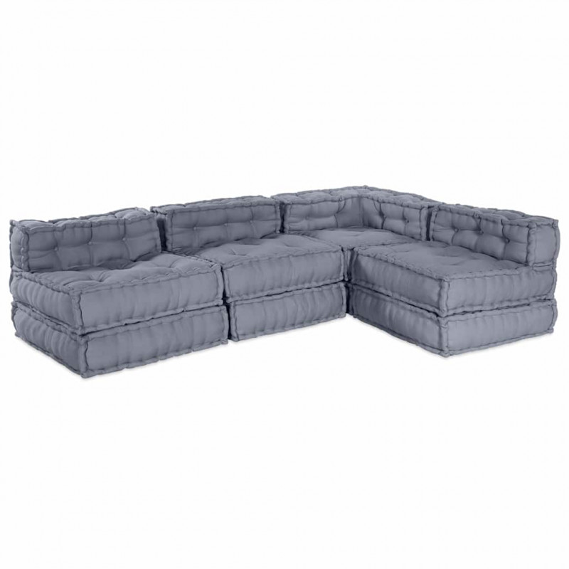 Modularna sofa patchworkowa 4 pcs Szary tkanina