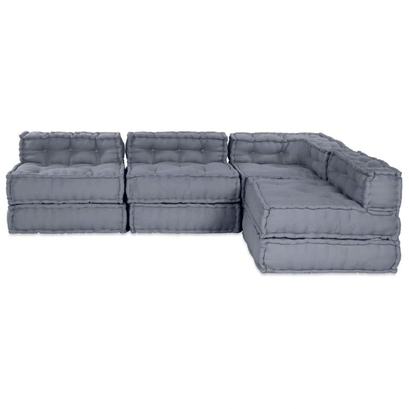 Modularna sofa patchworkowa 4 pcs Szary tkanina