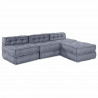 Modularna sofa patchworkowa 4 pcs Szary tkanina