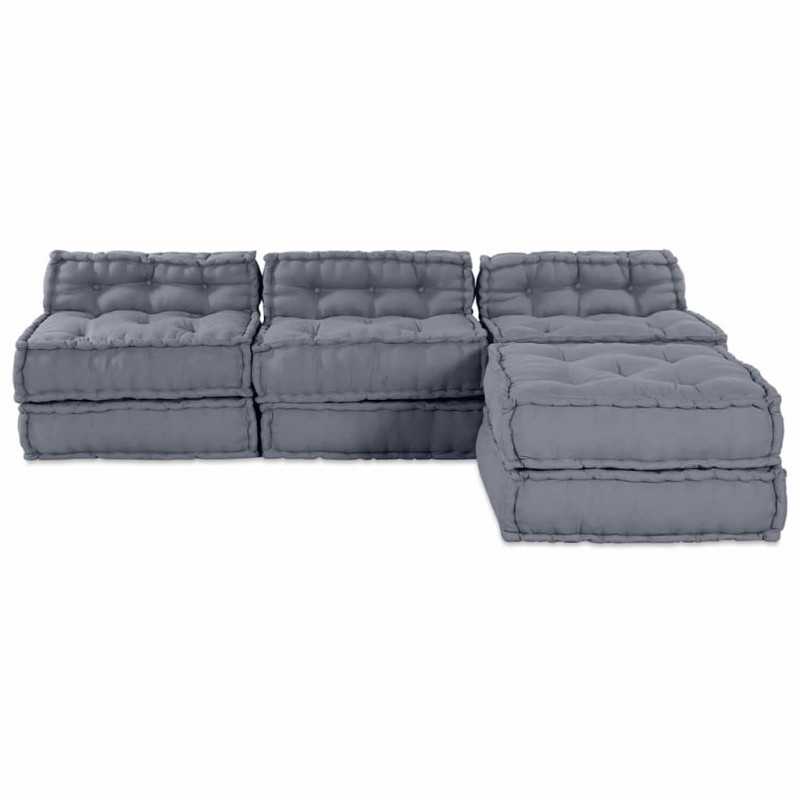 Modularna sofa patchworkowa 4 pcs Szary tkanina
