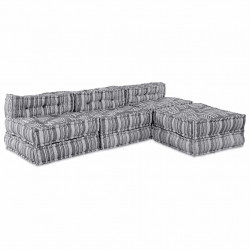 Modularna sofa patchworkowa 4 pcs Szary Print tkanina