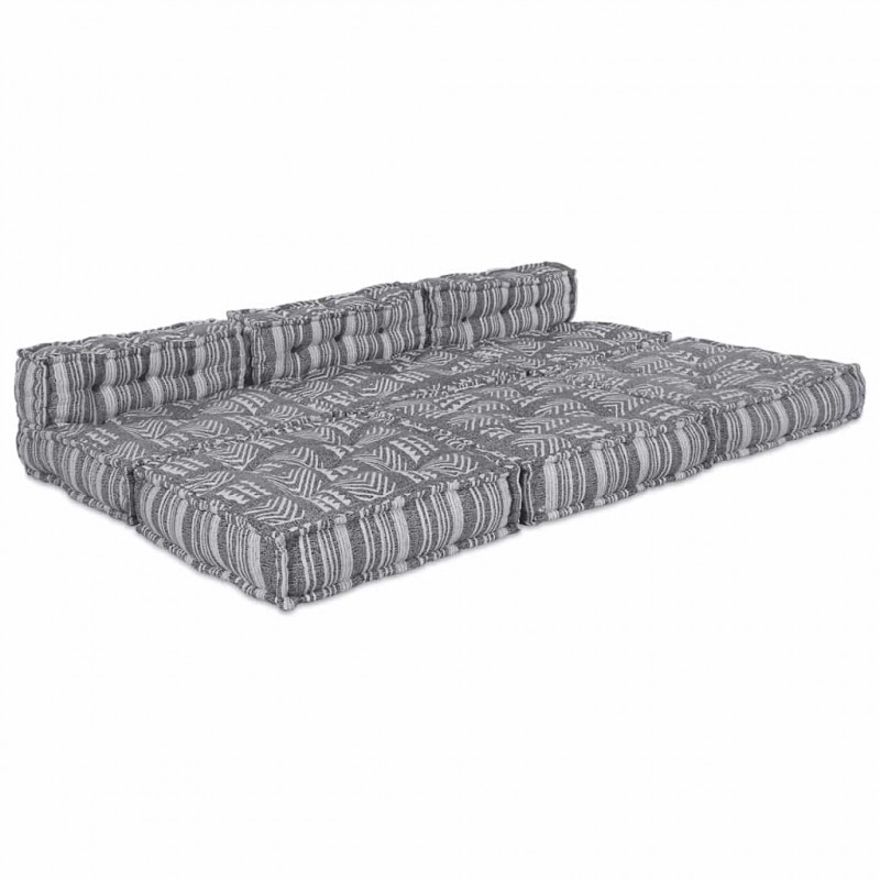 Modularna sofa patchworkowa 4 pcs Szary Print tkanina