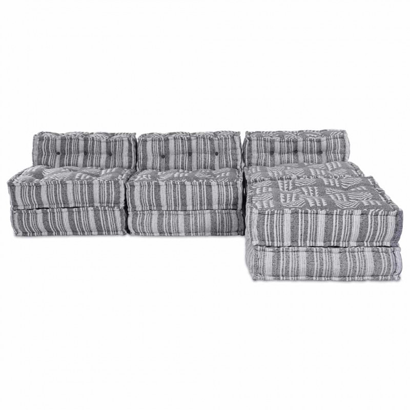 Modularna sofa patchworkowa 4 pcs Szary Print tkanina
