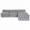 Modularna sofa patchworkowa 4 pcs Szary Print tkanina