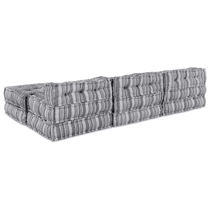 Modularna sofa patchworkowa 4 pcs Szary Print tkanina
