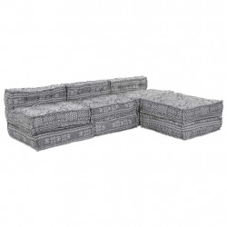 Modularna sofa patchworkowa 4 pcs Jasnoszary tkanina