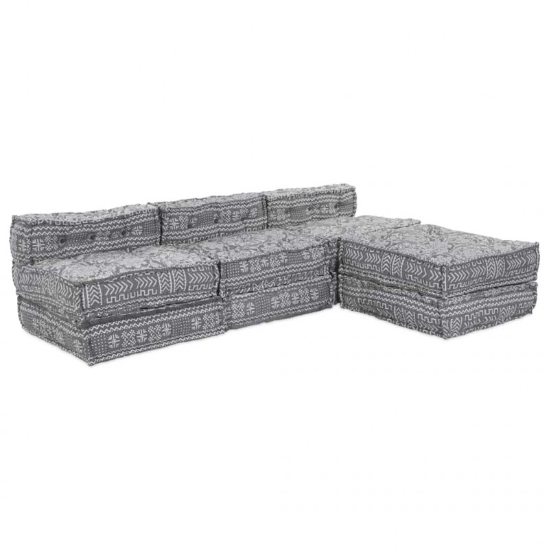 Modularna sofa patchworkowa 4 pcs Jasnoszary tkanina