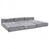 Modularna sofa patchworkowa 4 pcs Jasnoszary tkanina