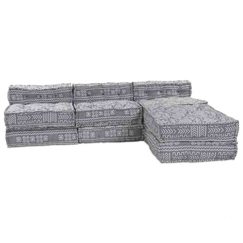 Modularna sofa patchworkowa 4 pcs Jasnoszary tkanina