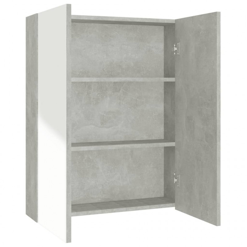 Szafka łazienkowa z lustrem, 60x15x75 cm, MDF, szarość betonu