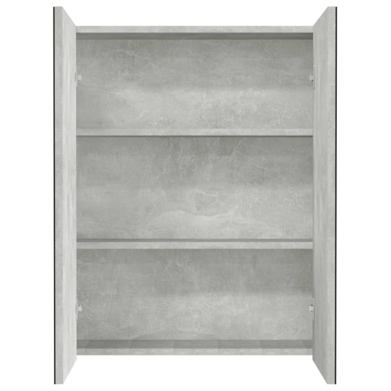 Szafka łazienkowa z lustrem, 60x15x75 cm, MDF, szarość betonu