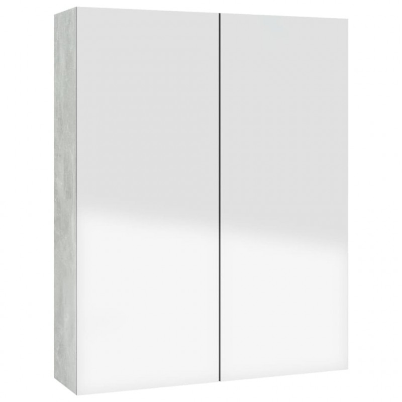 Szafka łazienkowa z lustrem, 60x15x75 cm, MDF, szarość betonu