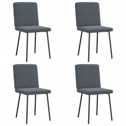 Krzesła stołowe, 4 szt., ciemnoszare, obite aksamitem