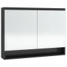 Szafka łazienkowa z lustrem 80x15x60 cm, MDF, czerń z połyskiem