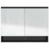 Szafka łazienkowa z lustrem 80x15x60 cm, MDF, czerń z połyskiem