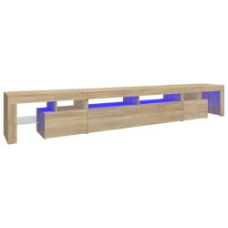 Szafka pod TV z oświetleniem LED, dąb sonoma, 260x36,5x40 cm