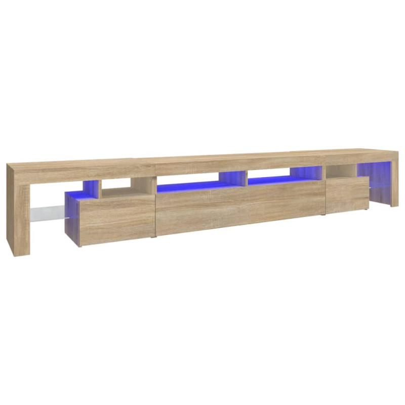 Szafka pod TV z oświetleniem LED, dąb sonoma, 260x36,5x40 cm