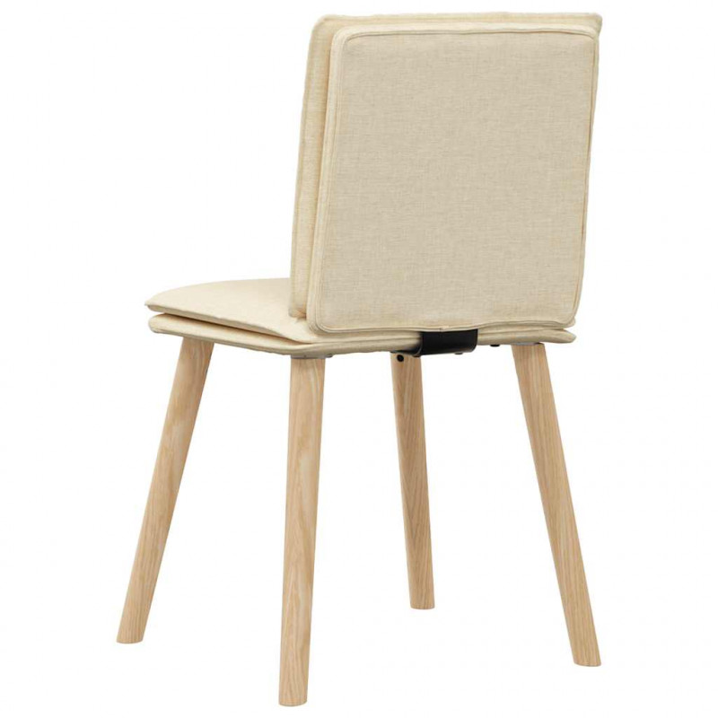 Krzesła stołowe, 4 szt., kremowe, obite tkaniną