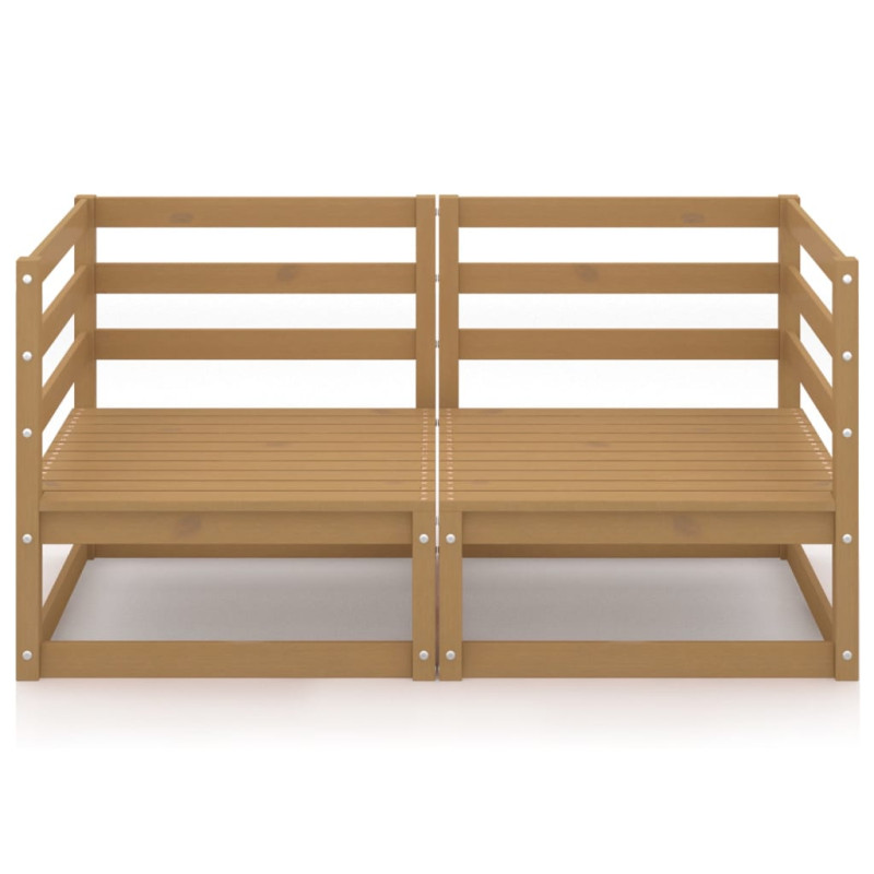 2-osobowa sofa ogrodowa, miodowy brąz, lite drewno sosnowe
