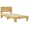 Rama łóżka z zagłówkiem bez materaca 75x190 cm lite drewno dąb