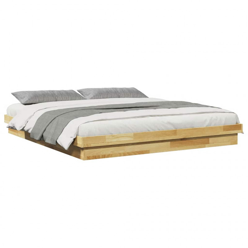 Rama łóżka bez materaca 200x200 cm lite drewno dąb