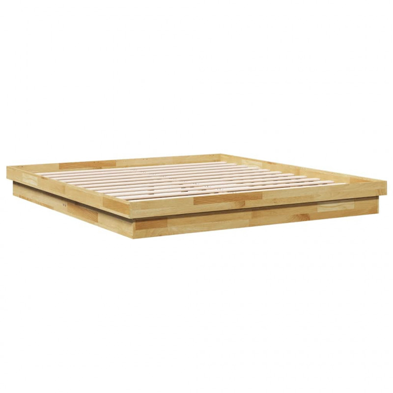 Rama łóżka bez materaca 200x200 cm lite drewno dąb