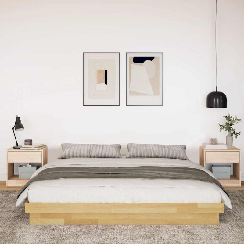 Rama łóżka bez materaca 180x200 cm lite drewno dąb